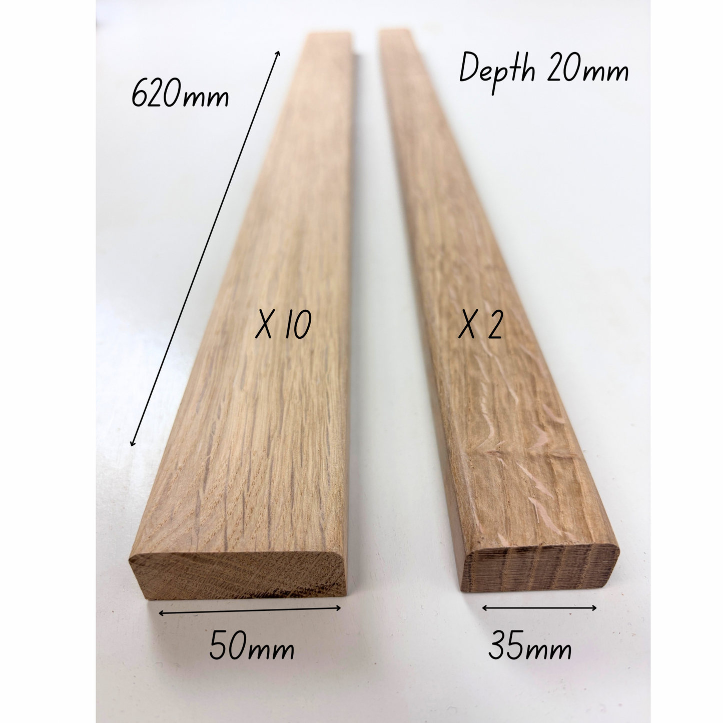 Oak Single Seat Bench Slats